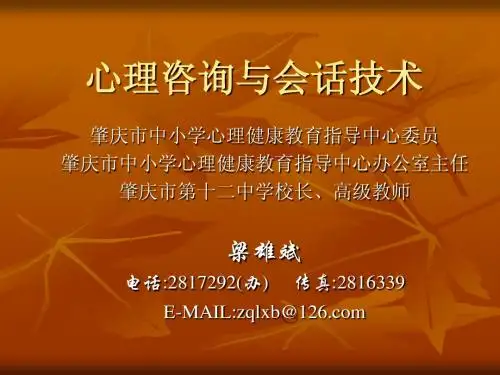 心理咨询与会话技术(梁雄斌)