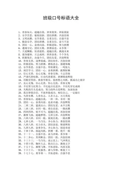 班级口号标语大全
