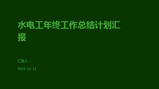 水电工年终工作总结计划汇报