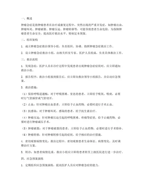 肿瘤急症应急预案