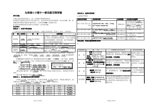 人教版九年级化学第十一单元复习导学案