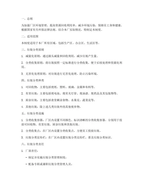 厂垃圾分类管理制度