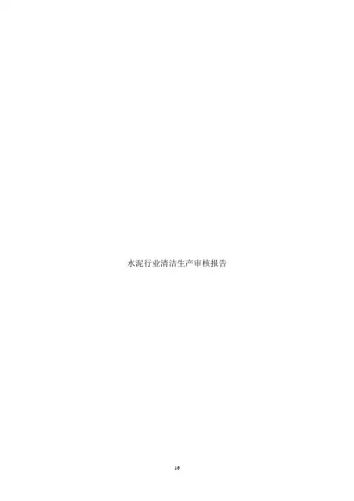 水泥行业清洁生产审核报告