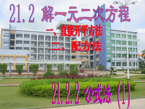 21.2.2 公式法(第一课时[根的判别式])