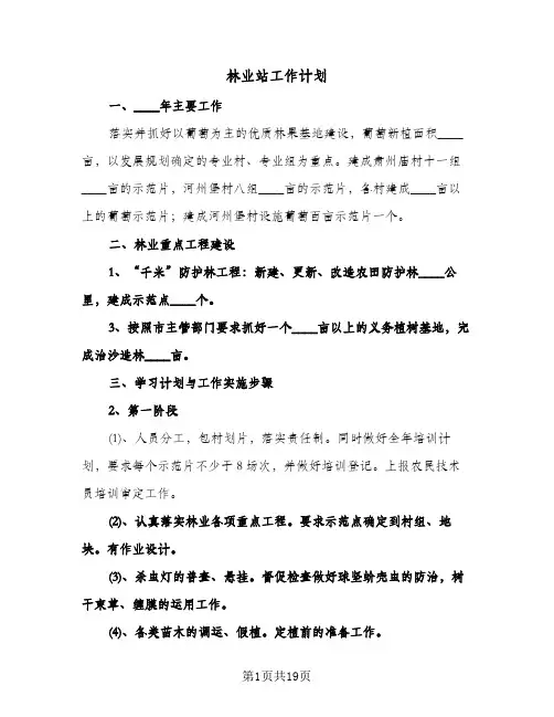林业站工作计划(四篇)