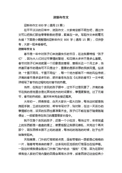 迎新年作文800字（通用15篇）