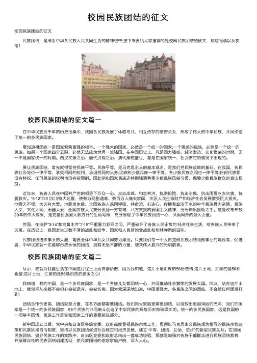 校园民族团结的征文