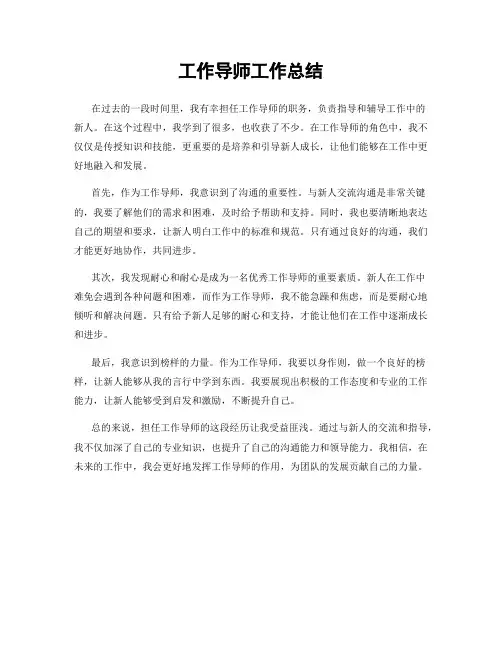 工作导师工作总结