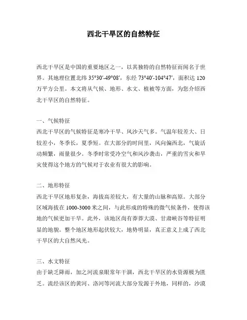 西北干旱区的自然特征