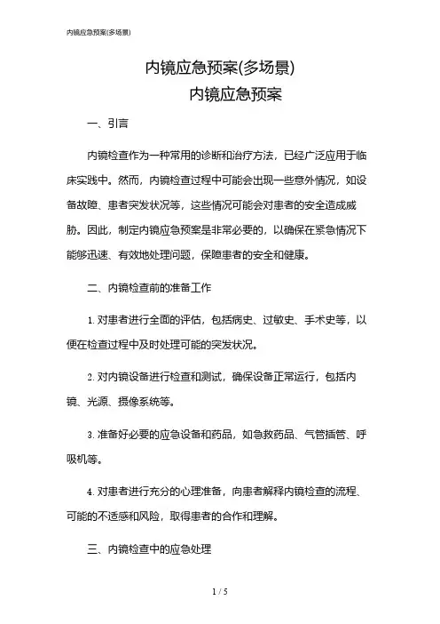 2024年内镜应急预案(多场景)