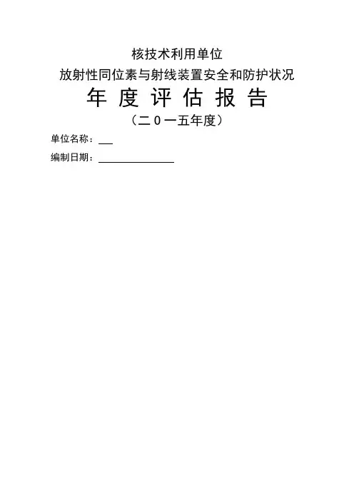 放射性同位素与射线装置安全和防护状况年度评估报告(模板)