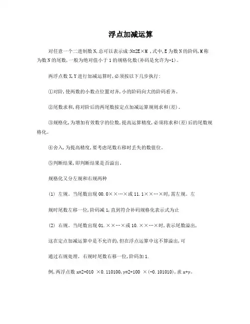 浮点数加法运算