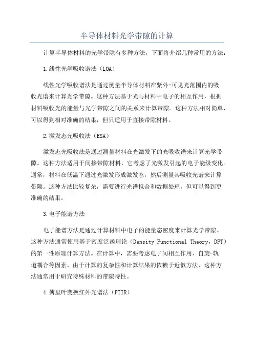 半导体材料光学带隙的计算