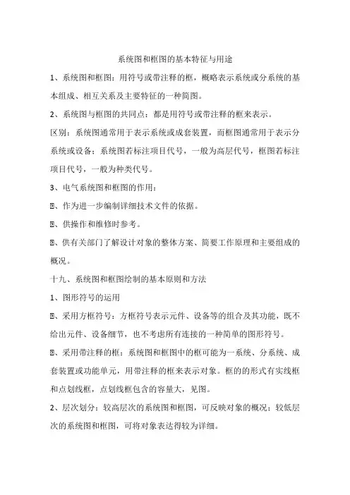 系统图和框图的基本特征与用途