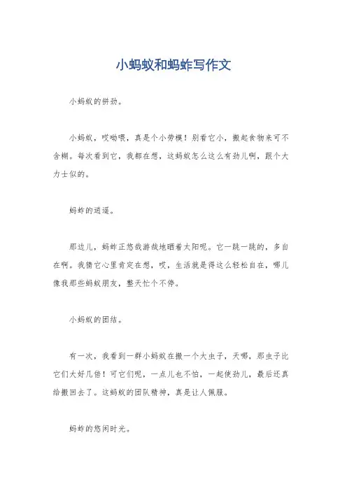 小蚂蚁和蚂蚱写作文
