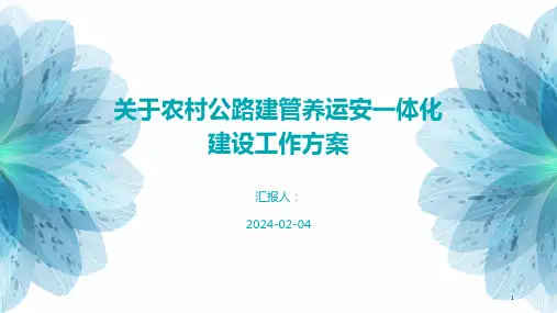 关于农村公路建管养运安一体化建设工作方案