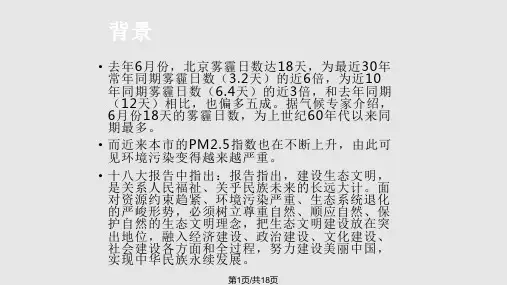 大学生环境保护意识调研成果展示PPT课件