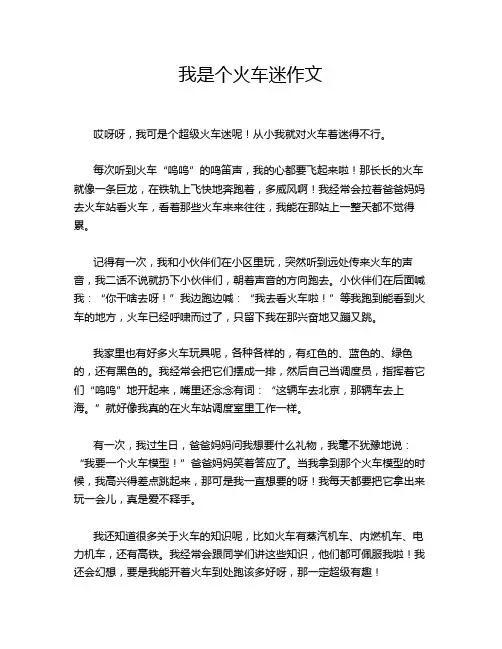 我是个火车迷作文