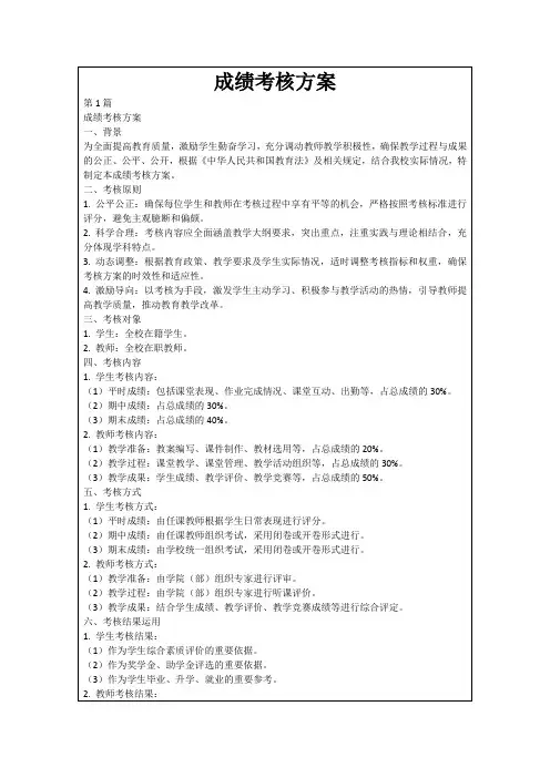 成绩考核方案
