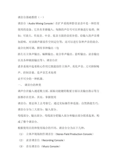 调音台基础教程