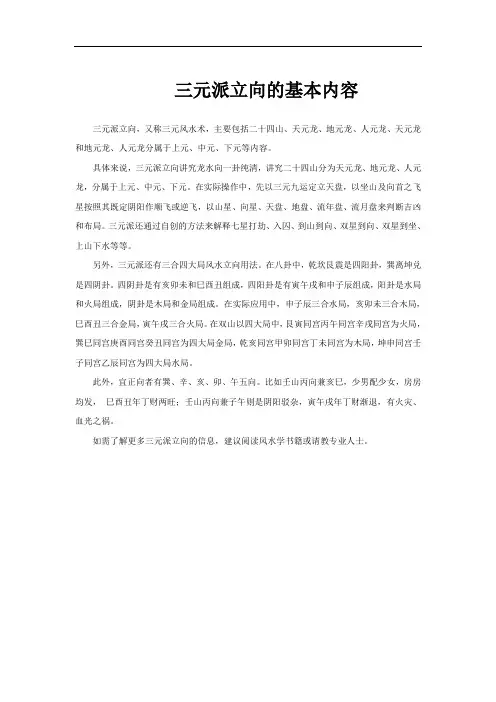 三元派立向的基本内容