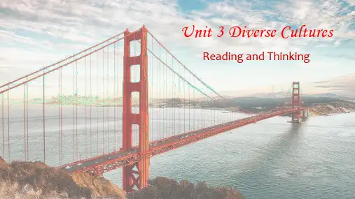 Unit3 Diverse Cultures Reading高中英语人教版(2019)必修第三册
