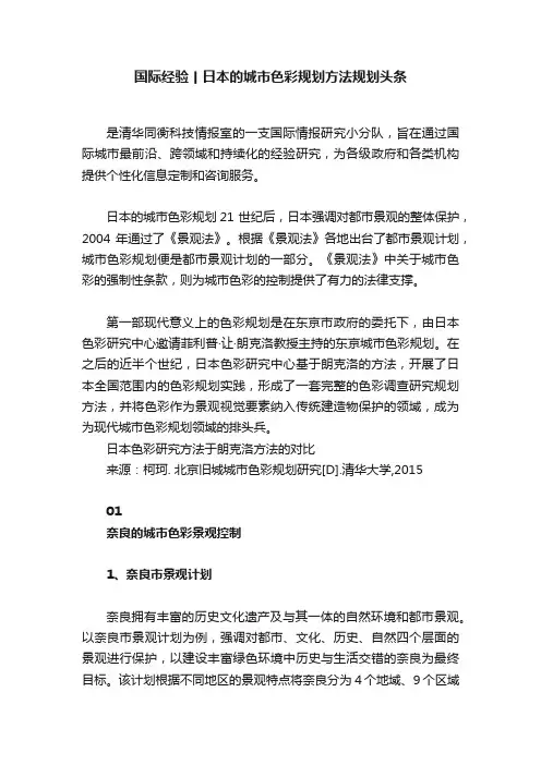 国际经验丨日本的城市色彩规划方法规划头条