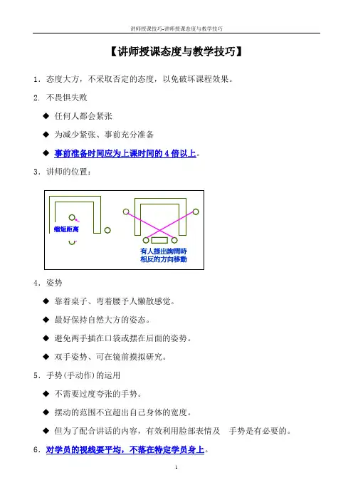 培训讲师授课技巧-讲师授课态度与教学技巧