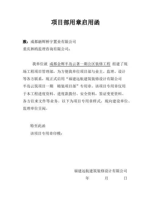 项目章启用函