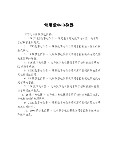 常用数字电位器