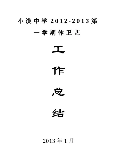 2012-2013第一学期体卫艺总结