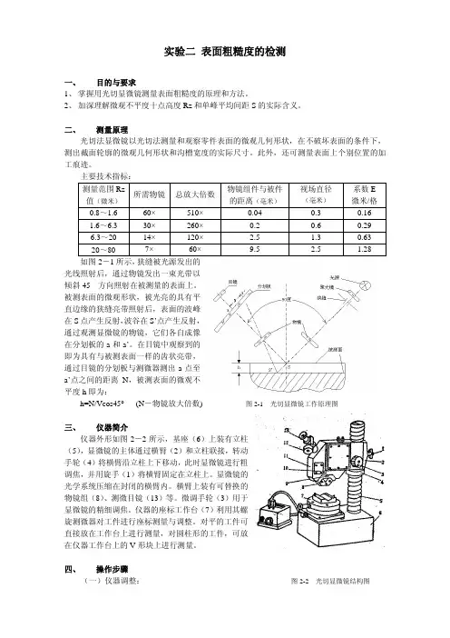 表面粗糙度检测