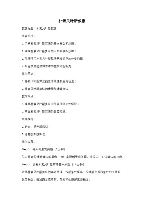 朴素贝叶斯教案