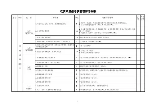 收费站星级考核评比标准