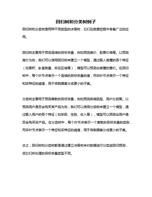 回归树和分类树例子