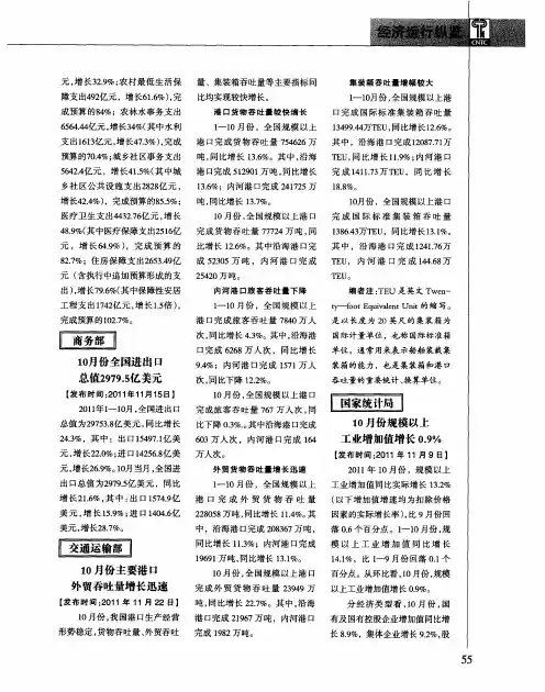 10月份规模以上工业增加值增长0.9%