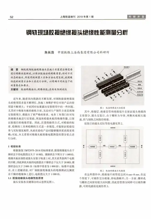 钢轨现场胶接绝缘接头绝缘性能测量分析