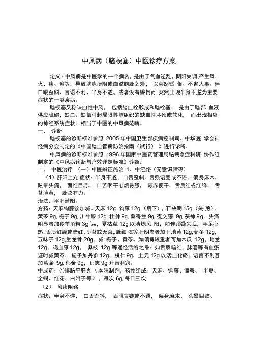 中风病诊疗方案