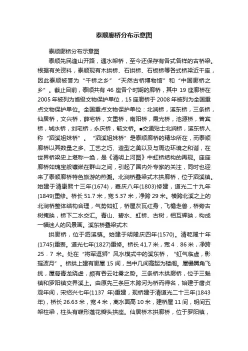 泰顺廊桥分布示意图
