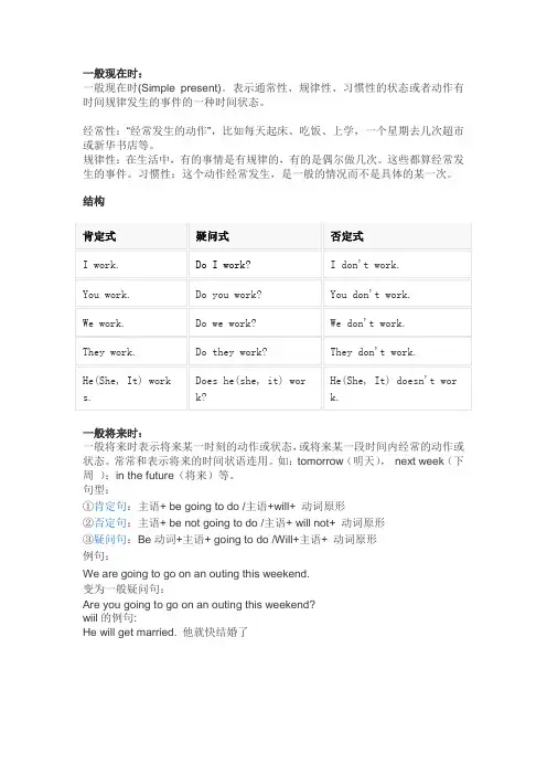 一般现在时和一般将来时