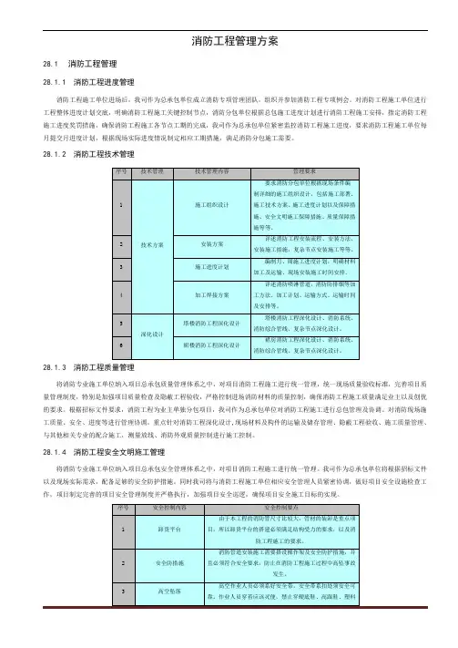 节消防工程管理方案