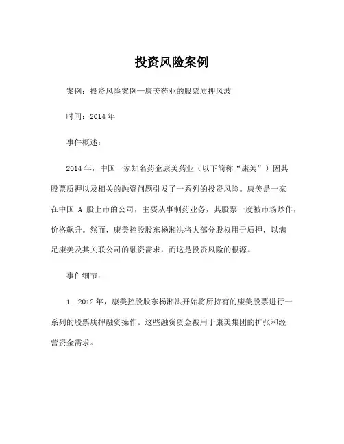 投资风险案例