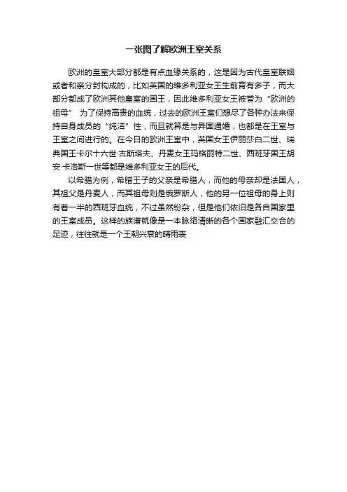一张图了解欧洲王室关系