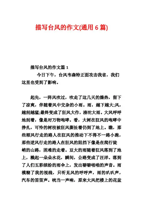 描写台风的作文(通用6篇)