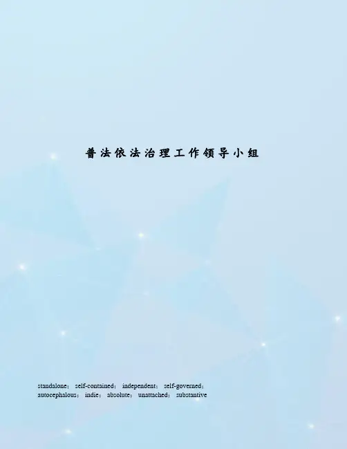 普法依法治理工作领导小组