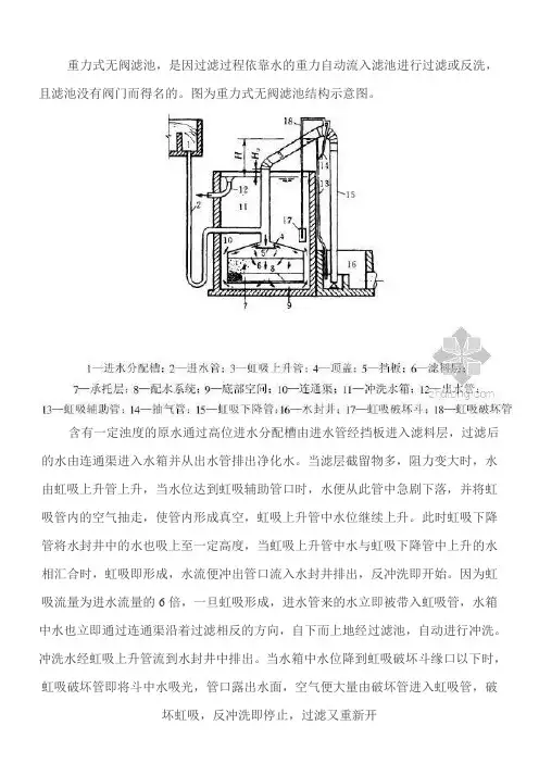 重力式无阀滤池工作原理