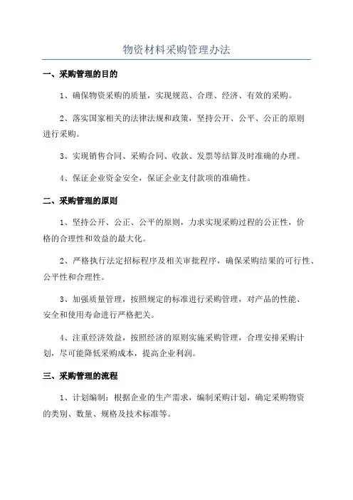 物资材料采购管理办法
