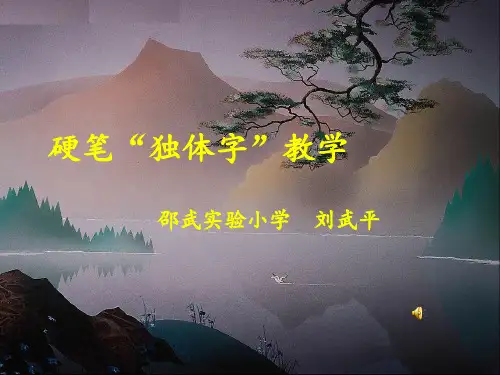 硬笔书法《独体字练习》
