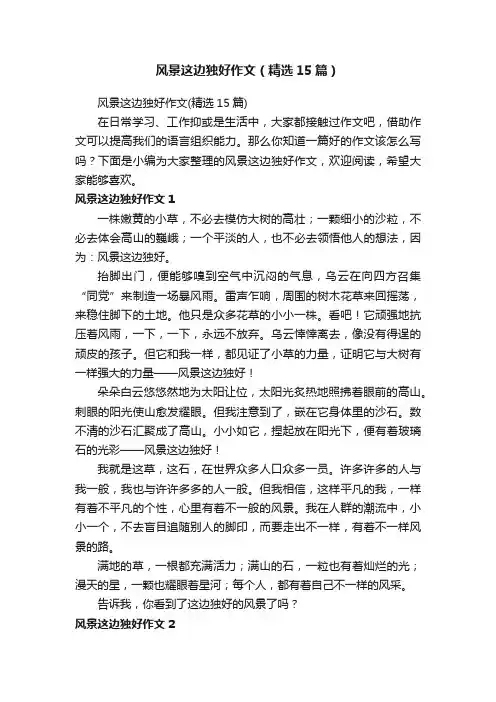 风景这边独好作文（精选15篇）
