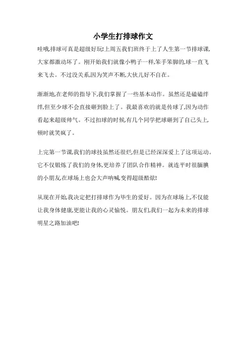 小学生打排球作文